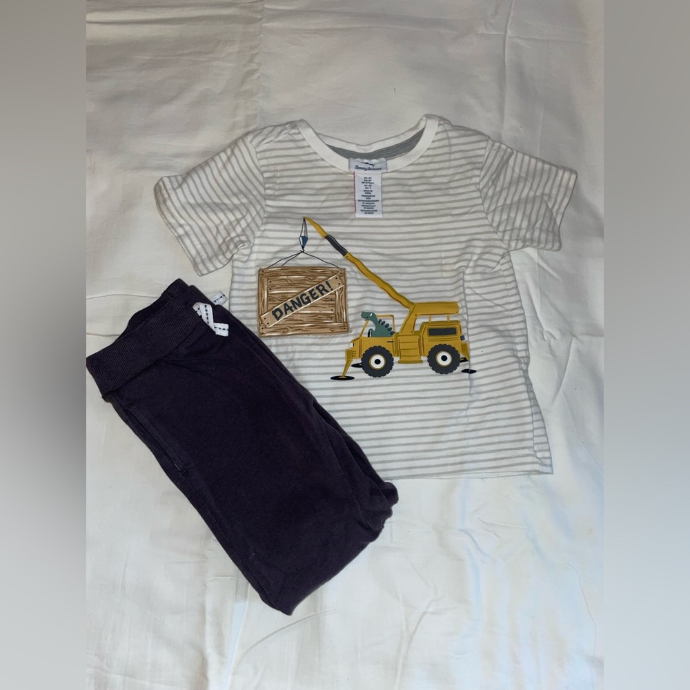 Tommy Bahama Striped T-Shirt with Construction Print